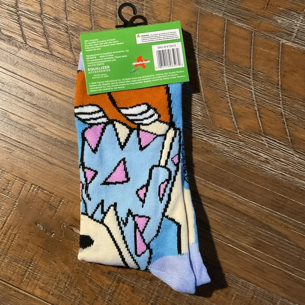NEW Nickelodeon Aaahh Real Monsters Ickis‎ Crew Socks Blue Mens 9-13 Retro Gift